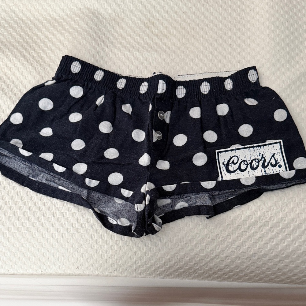 Coors Women's Polka Dot Lounge Shorts - Black and White